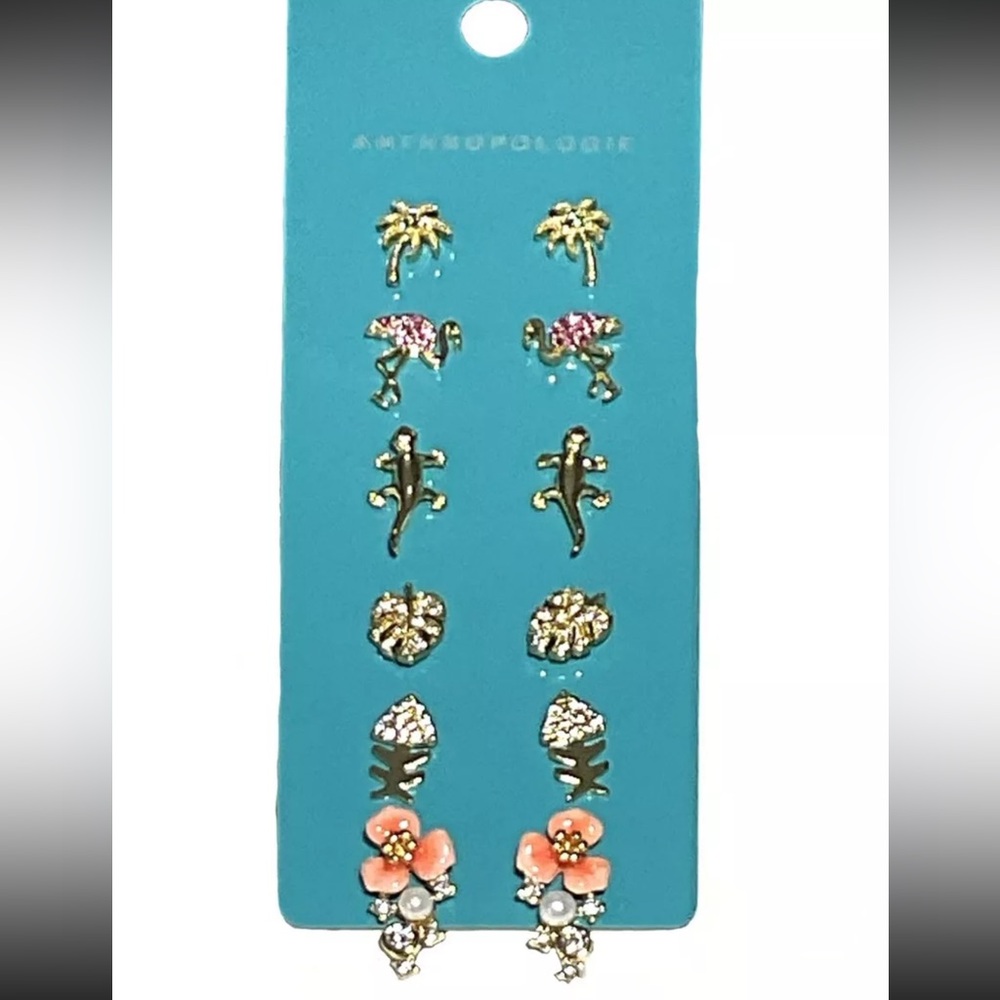 Anthropologie Earrings NWT Anthropologie Icon Post Earrings, Set of 6/ TROPICAL
